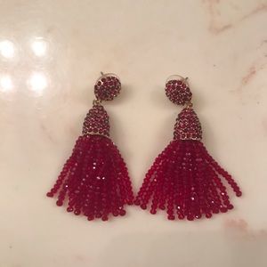 BaubleBar red tassel earrings